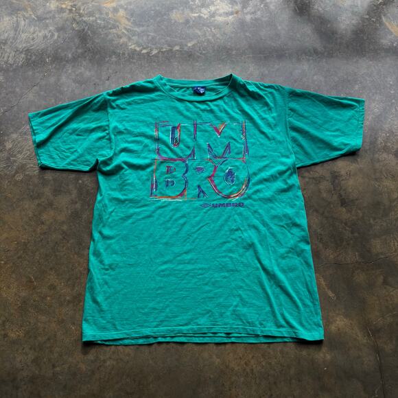 Vintage Boxy Umbro Green Single Stitch T-Shirt - Picture 1 of 5
